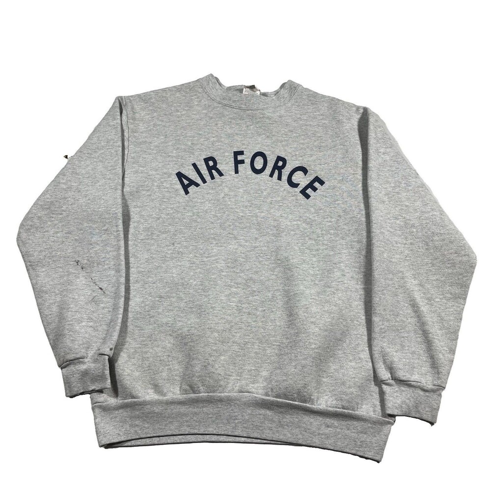 US Air Force Military Sweatshirt Gray Made USA Size S Vintage